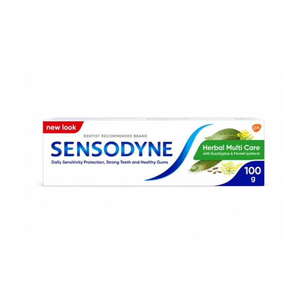 Haleon Sensodyne Herbal Multi Care Daily Sensitivity Protection, Strong Teeth And Healthy Gums Oral Care Product Packaging