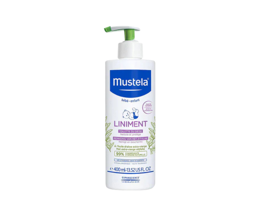 Mustela liniment toilette du siège pump bottle for natural diaper change cleaning