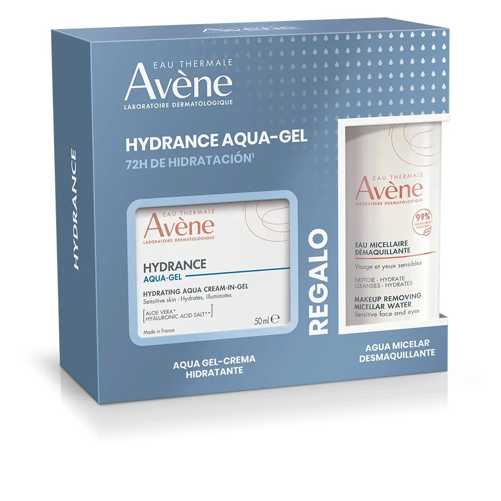 Avène Hydrance Aqua-Gel moisturizer and gentle cleansing foam hydration routine duo