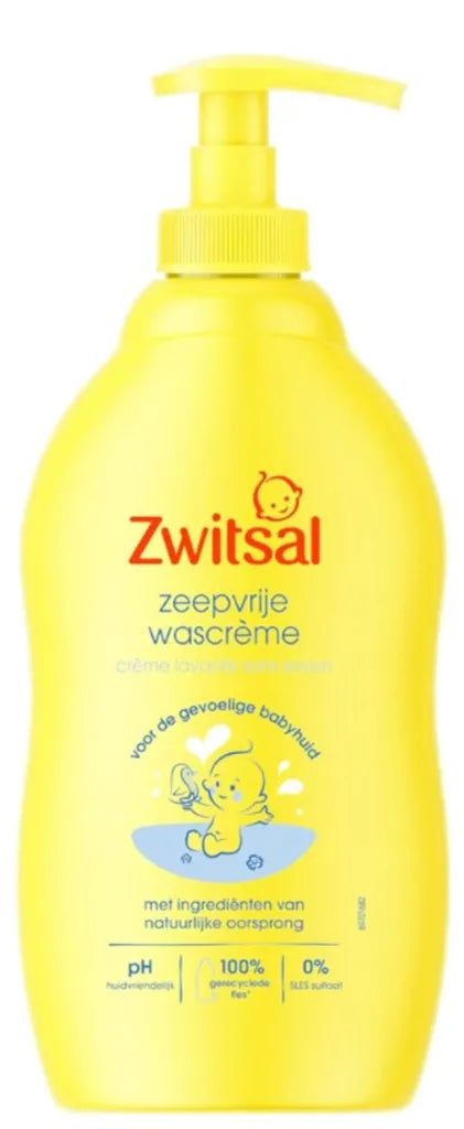 Zwitsal Crème lavante Sans Savon nourishing baby wash bottle