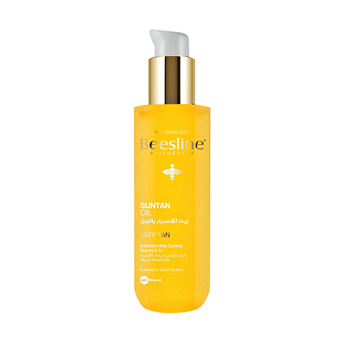Beesline Deep Tan SunTan Oil bottle with carrot oil