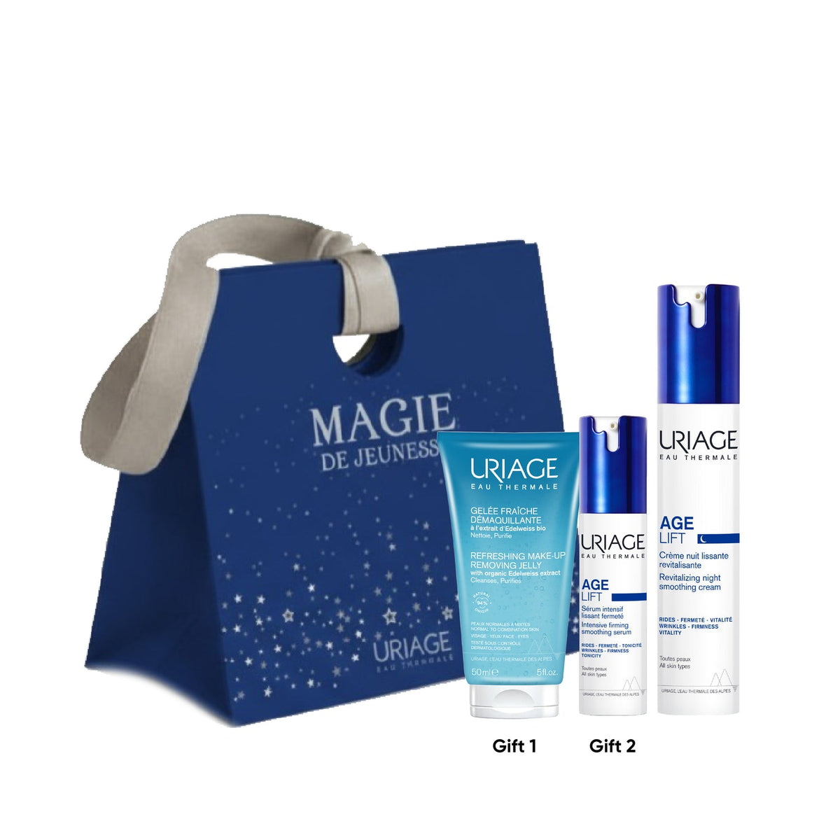Uriage Age Lift Crème Nuit Lissante gift set box with smoothing night cream