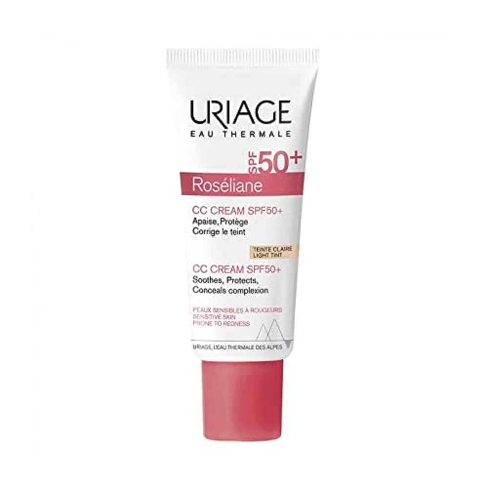 Uriage Roséliane CC Cream SPF 50+ tinted tube for high UV protection and redness coverage