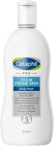 Cetaphil Pro Eczema Prone Skin Body Wash bottle for dry itchy skin