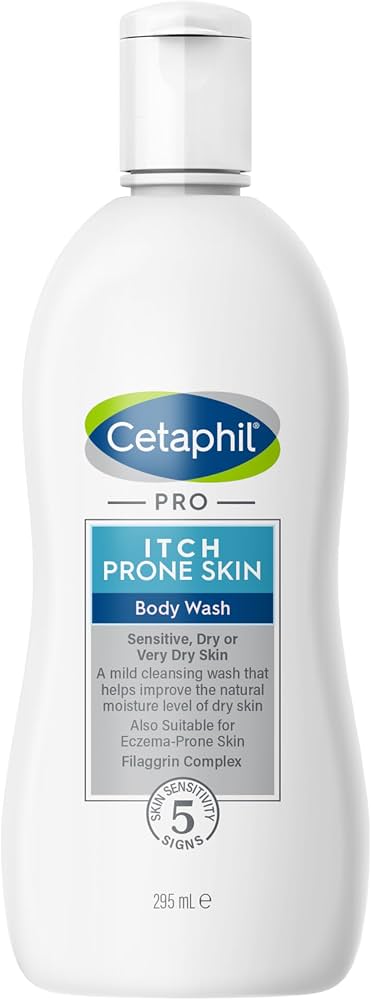 Cetaphil Pro Eczema Prone Skin Body Wash bottle for dry itchy skin