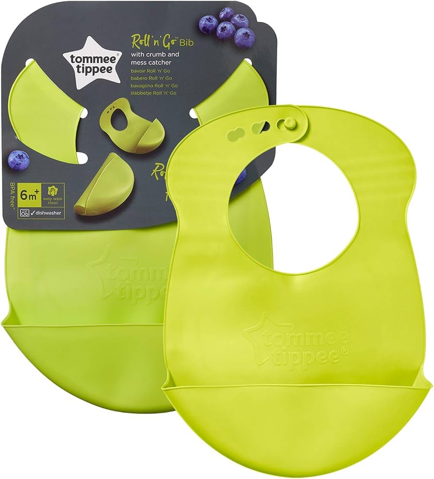 tommee tippee roll n go bib 6 m+ bavoir crumb catcher