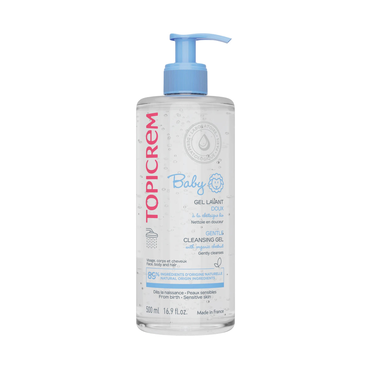 Topicrem Baby Gentle Cleansing Gel 500ml pump bottle for infant bath