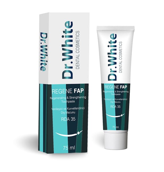 Dr White Regene FAP Oral Care Product Packaging