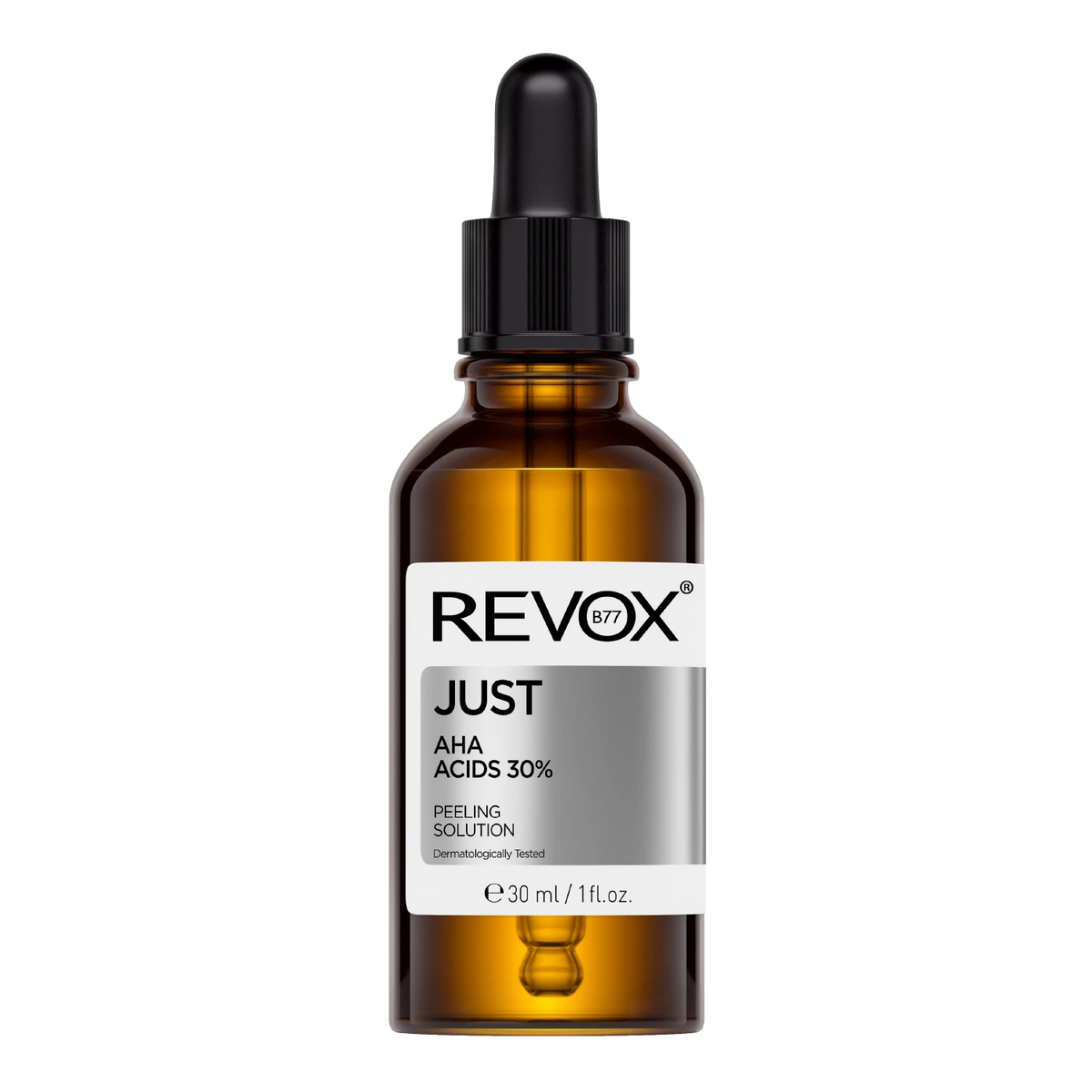 Revox Just AHA Acids 30% Peeling Solution dropper bottle for skin resurfacing