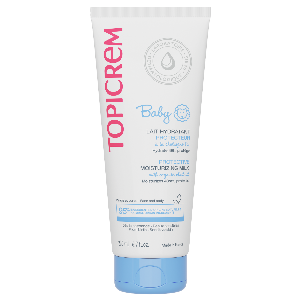 Topicrem Baby Lait Hydratant 200ml tube for infant skin protection