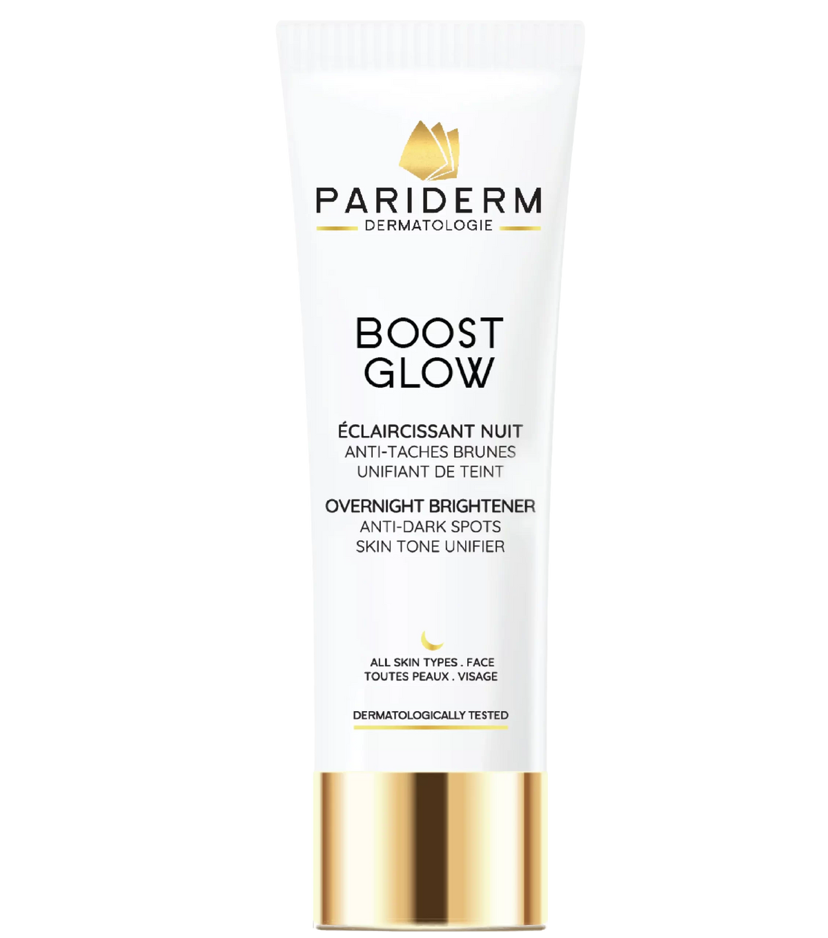 Pariderm Boost Glow radiance serum dropper bottle for glowing skin