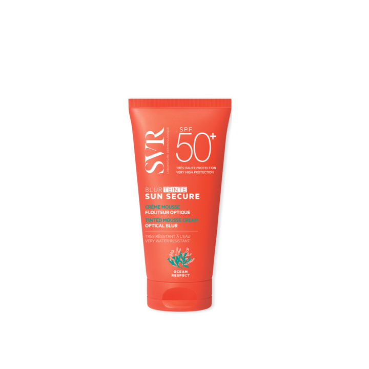 SVR Sun Secure Blur Teinté SPF 50+ apricot optical blur mousse cream tube