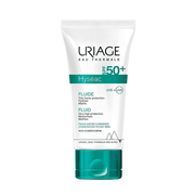 Uriage Hyséac Fluide Solaire SPF 50+ oil-free sunscreen tube for oily skin