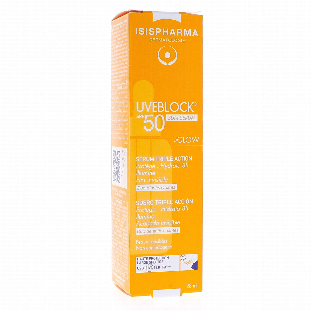 Isispharma Uveblock SPF 50+ Serum Triple Action dropper bottle