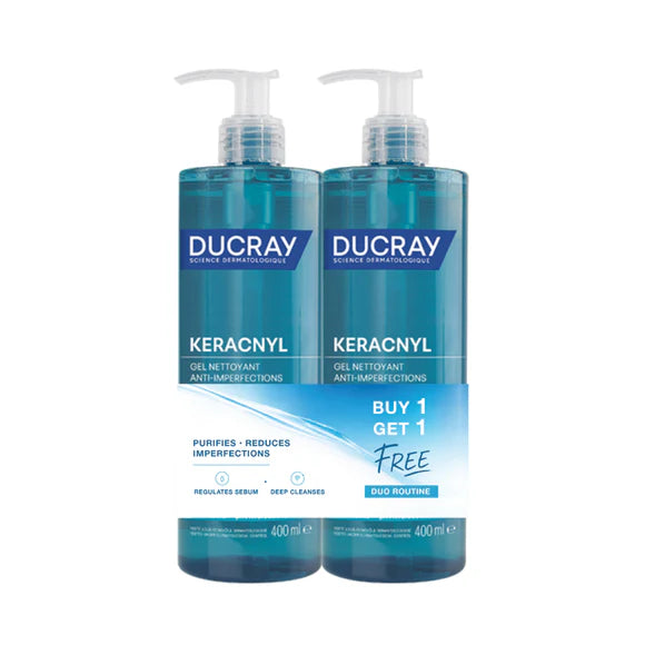 Ducray Keracnyl Foaming Gel 400ml Buy One Get One Free twin pack