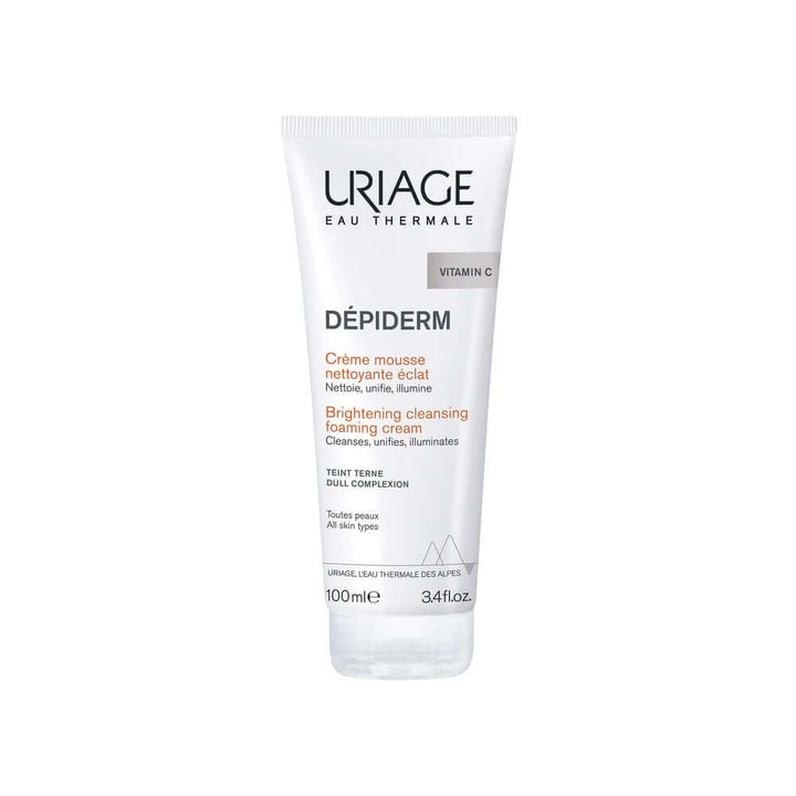 Uriage Dépiderm Mousse Nettoyante Éclat pump bottle for radiant skin