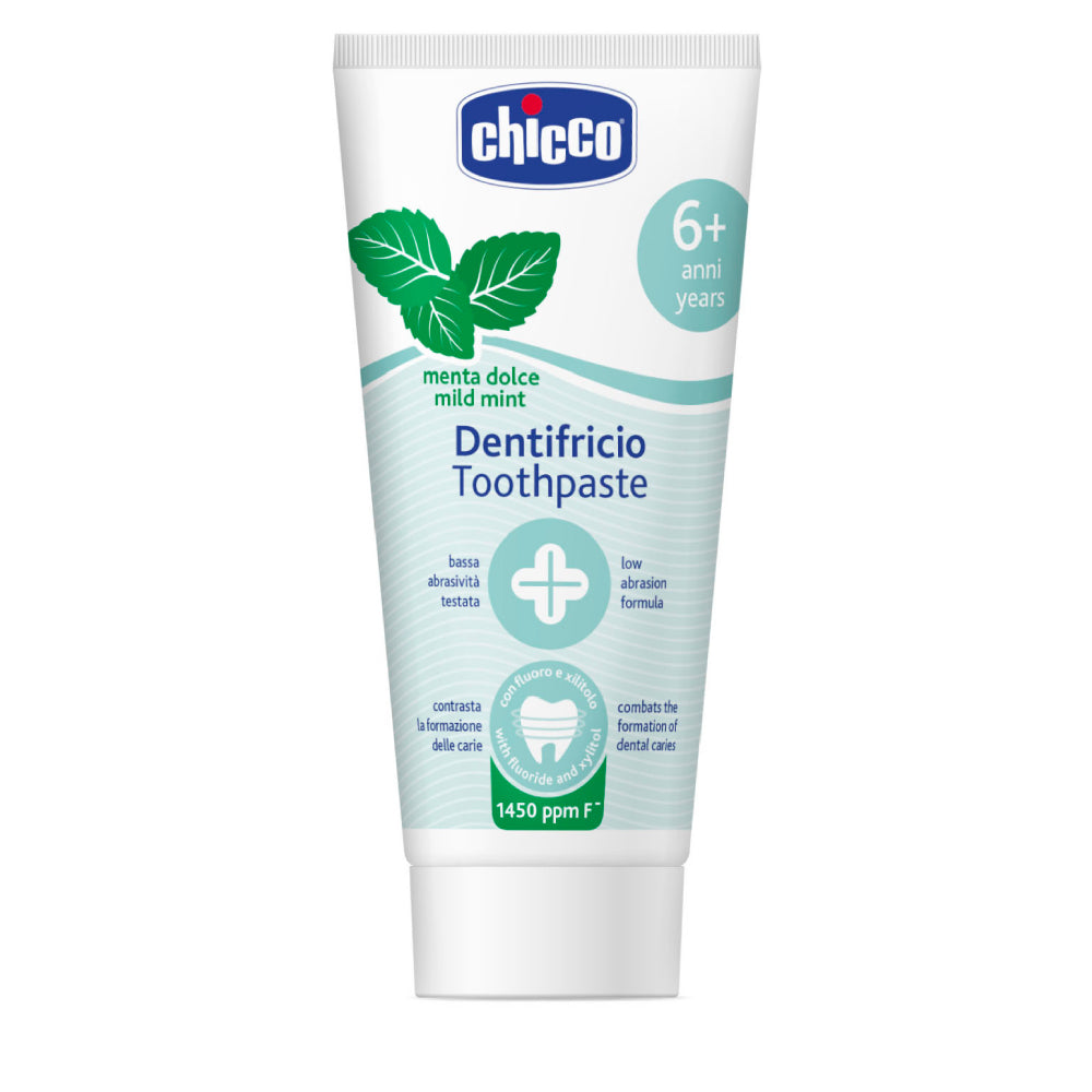 Chicco Dentifricio Toothpaste New Formula 6+ Ans Mint Oral Care Product Packaging