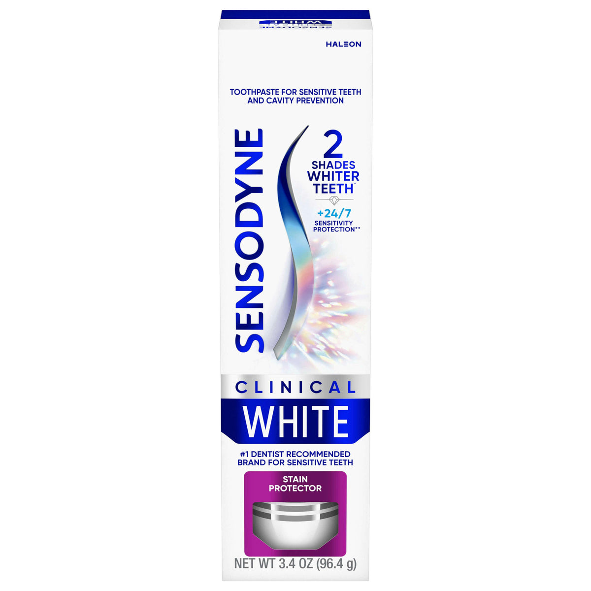 Haleon Sensodyne Clinical White Stain Protector Oral Care Product Packaging