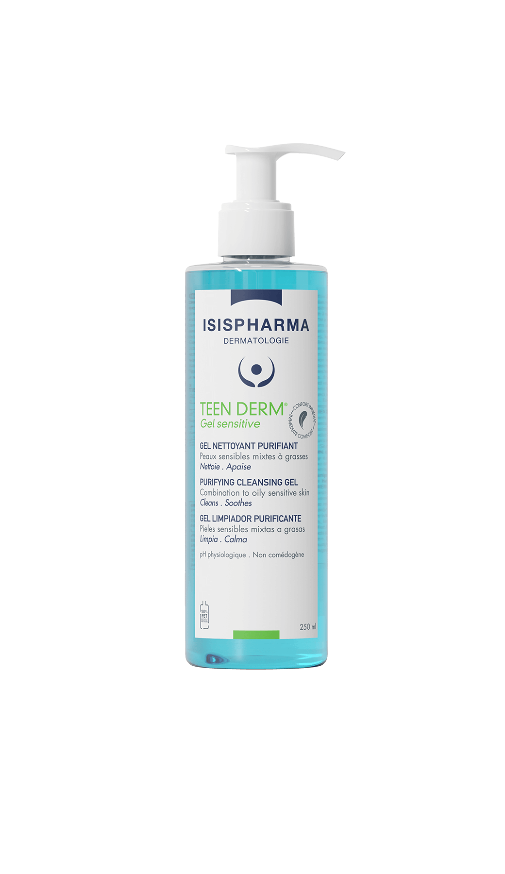 Isispharma Teen Derm Gel Sensitive 200ml tube for acne-prone skin