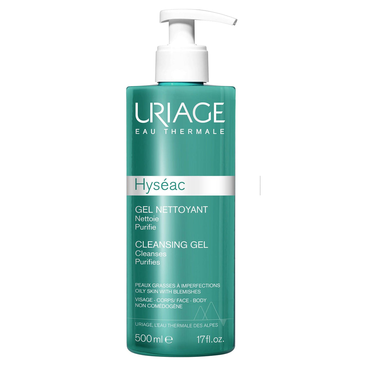 Uriage Hyséac Purifying Cleansing Gel 500ml pump bottle for face and body