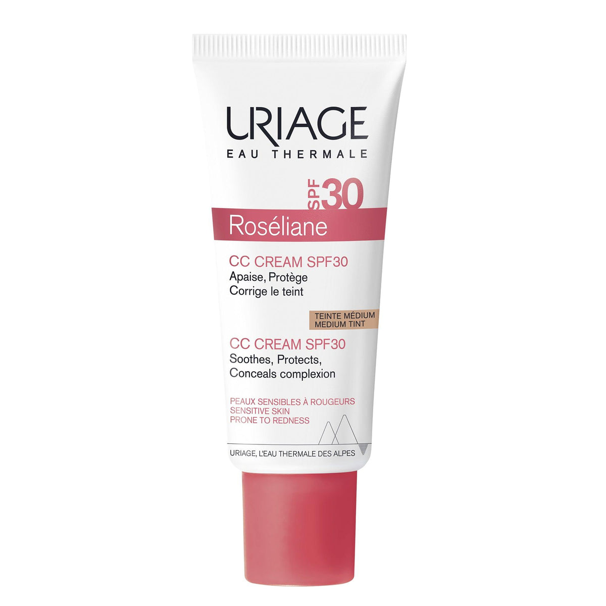 Uriage Roséliane CC Cream SPF 30 tinted tube for redness coverage and protection