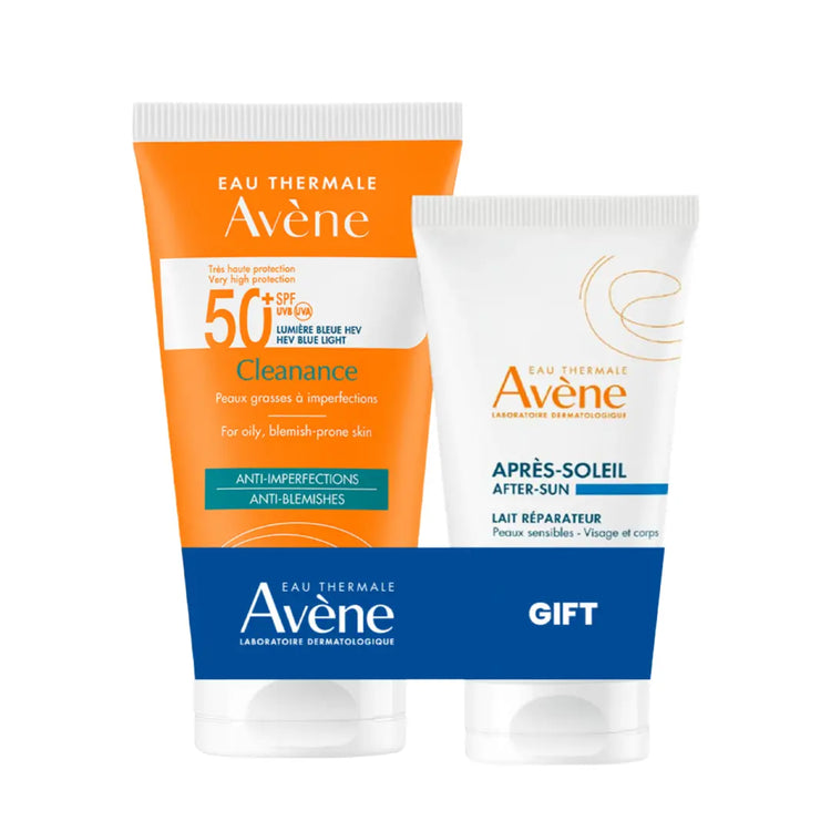 Avène Cleanance SPF50 50ml sunscreen with free Avène After Sun 50ml promo set