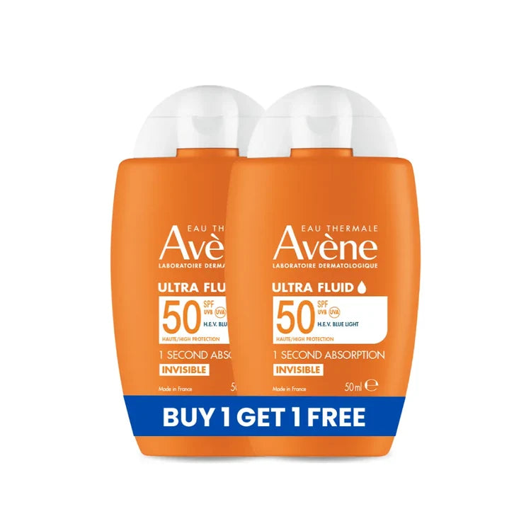Avene Ultra Fluid Invisible SPF50+ Sunscreen 50ml Buy One Get One