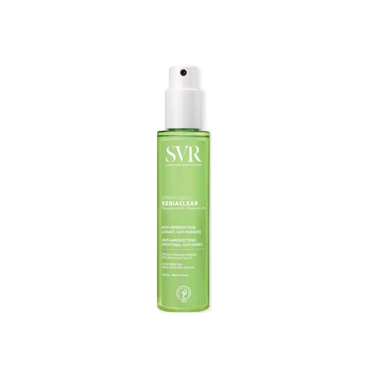 SVR Sebiaclear Spray Corps 360 degree mist bottle for back and chest acne