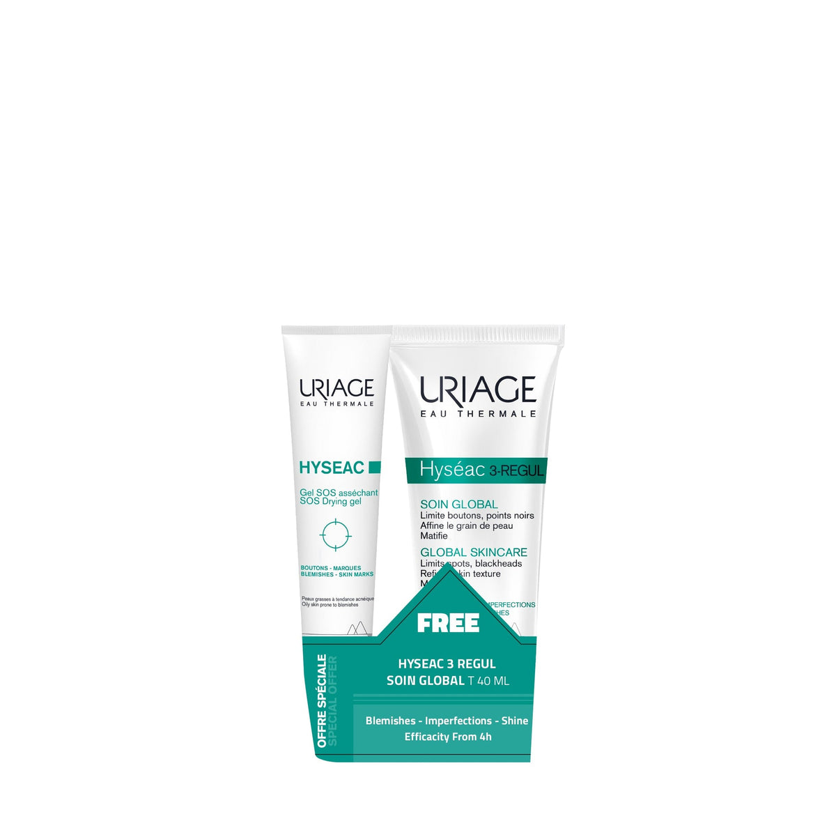 Uriage Hyséac SOS Gel 15ml with free 3-Regul+ cream tube set