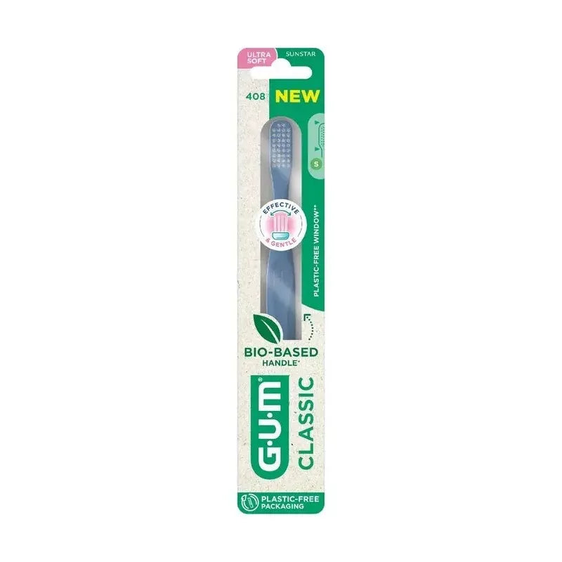 G.U.M Classic Bio-Based Handle 408 Ultra Soft Oral Care Product Packaging