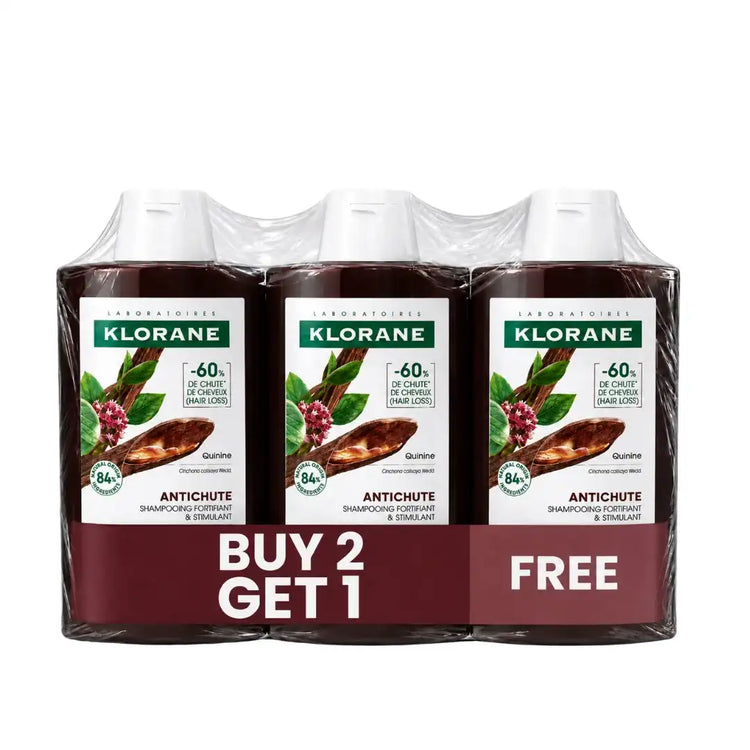 Klorane Quinine Shampoo Anti Hair Fall 400ml Buy 2 Get 1 Free bundle