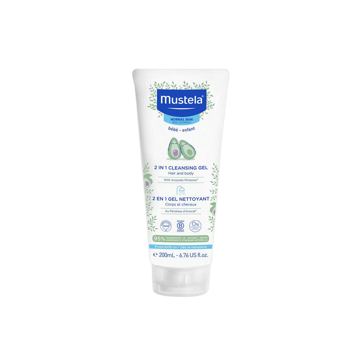 Mustela 2 en 1 gel nettoyant corps et cheveux tube for baby bath