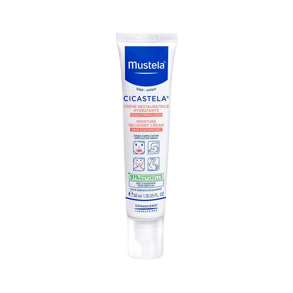Mustela Cicastela crème restauratrice hydratante tube for minor skin irritations