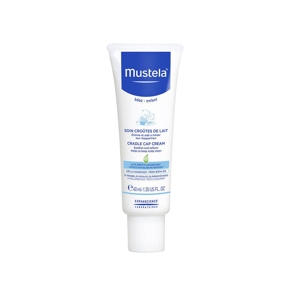 Mustela cradle cap cream tube for infant scalp scale removal