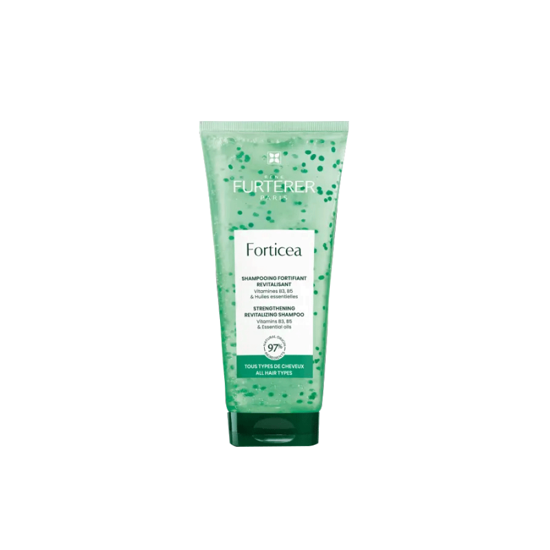 René Furterer Forticea Strengthening Revitalizing Shampoo bottle with microbeads