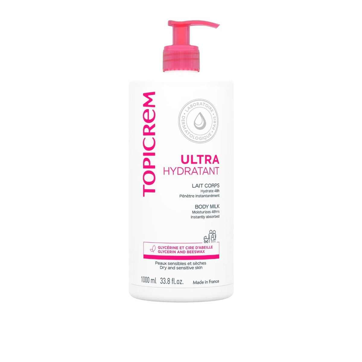 Topicrem Ultra Hydratant Lait Corps 1000ml pump bottle for dry skin