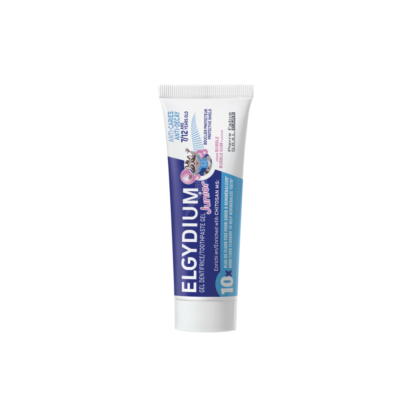  Elgydium Junior 7-12 Ans Bubble Gum Oral Care Product Packaging